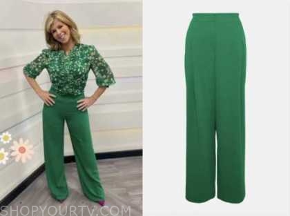 Good Morning Britain: May 2022 Kate Garraway's Green Wide Leg Pants