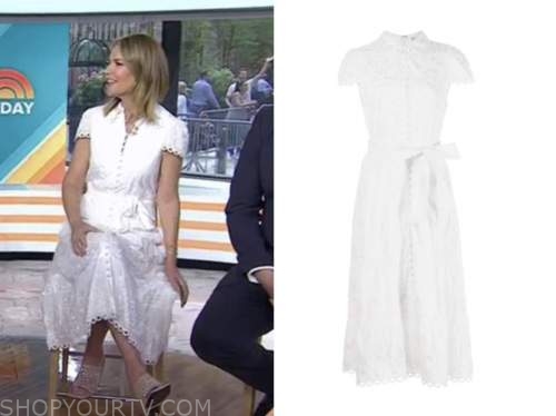 The Today Show: May 2022 Savannah Guthrie's White Embroidered Dress ...