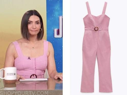 Access Daily: May 2022 Courtney Mazza's Pink Belted Bustier Jumpsuit ...