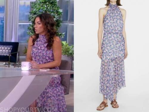 The View: May 2022 Alyssa Farah Griffin's Purple Floral Halter Midi ...