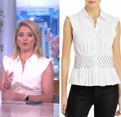 The View: May 2022 Sara Haines's White Button Down Top | Shop Your TV