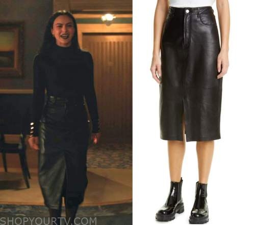 Riverdale: Season 6 Episode 14 Veronica's Leather Midi Skirt | Shop Your TV