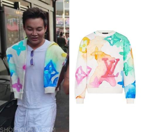 Louis Vuitton Watercolor Giant Monogram Sweatshirt worn by Kane Lim as seen  in Bling Empire (S02E03)