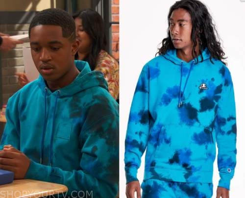 Ravens Home Season 5 Episode 9 Bookers Blue Tie Dye Hoodie Shop Your Tv 8176