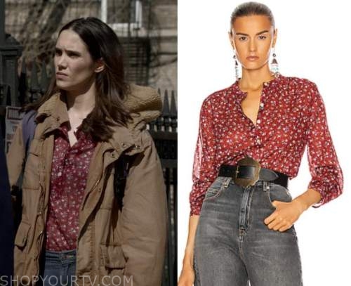 Bull: Season 6 Episode 22 Chrissy's Red Floral Blouse | Shop Your TV