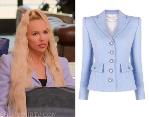 WornOnTV: Christine's blue monogram print jacket on Selling Sunset, Christine  Quinn