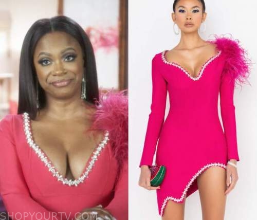 Sheree's pink teddy wrap top on The Real Housewives of Atlanta