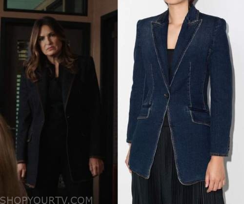 Law and Order SVU: Season 23 Episode 22 Olivia's Denim Contrast Stitch ...