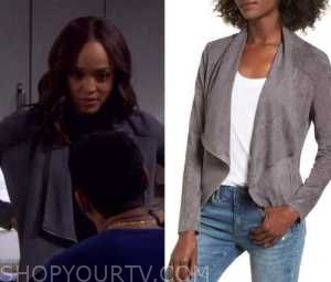 Days Of Our Lives: May 2022 Lani's Grey Draped Front Jacket | Shop Your TV