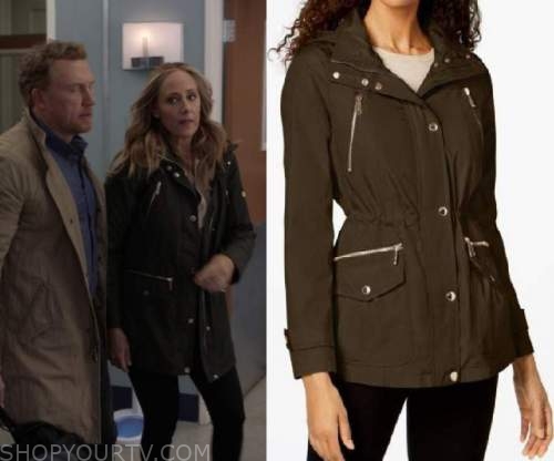 Greys Anatomy: Season 18 Episode 20 Teddy's Green Zip Coat | Shop Your TV