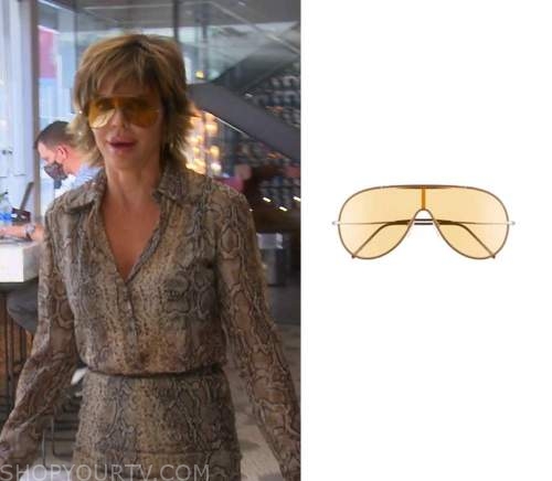 Real Housewives of Beverly Hills Season 12 Episode 1 Lisas Oversized Aviator Sunglasses Fashion, Clothes, Outfits and Wardrobe on Shop Your TV