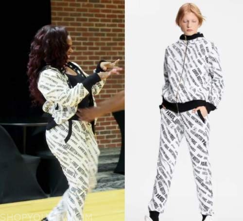 Kandi Burruss' White Logo Track Suit