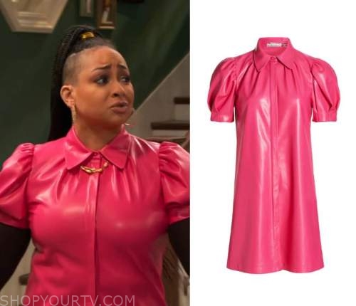 Ravens Home: Season 5 Episode 7 Raven's Pink Leather Shirt Dress | Shop ...