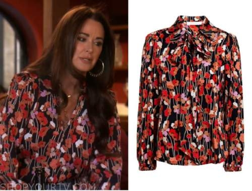 Kyle Richards' Black Floral Cutout Dress