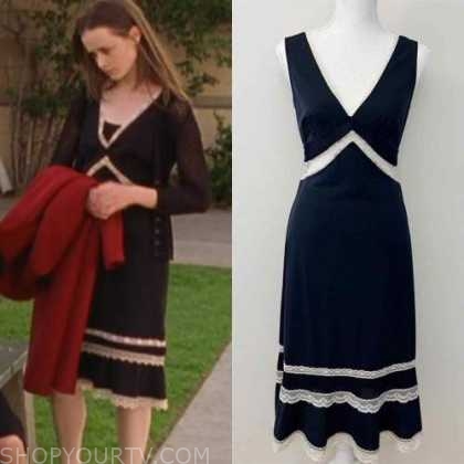 Gilmore Girls: Season 3 Episode 20 Rory's black dress with white trim