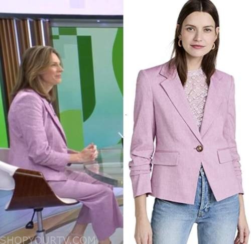 CBS Mornings: May 2022 Jamie Howard's Pink Purple Linen Blazer ...