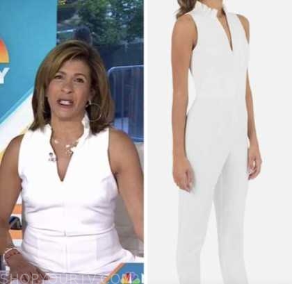 The Today Show: June 2022 Hoda Kotb's White Stand Collar Sleeveless ...