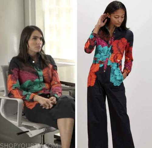 CBS Mornings: June 2022 Lilia Luciano's Black Floral Print Jumpsuit ...