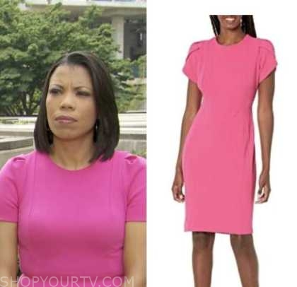 CBS Mornings: June 2022 Nikole Killion's Pink Cap Sleeve Sheath Dress ...