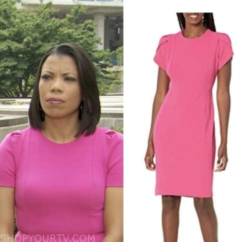 CBS Mornings: June 2022 Nikole Killion's Pink Cap Sleeve Sheath Dress ...