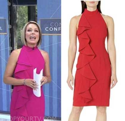 The Today Show: June 2022 Dylan Dreyer's Hot Pink Halter Ruffle ...