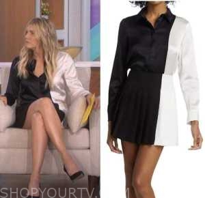 The Talk: June 2022 Amanda Kloots's Black and White Colorblock Shirt ...