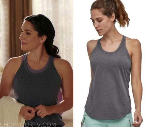 Dynasty: Season 5 Episode 15 Blue Athletic Running Tank | Shop Your TV