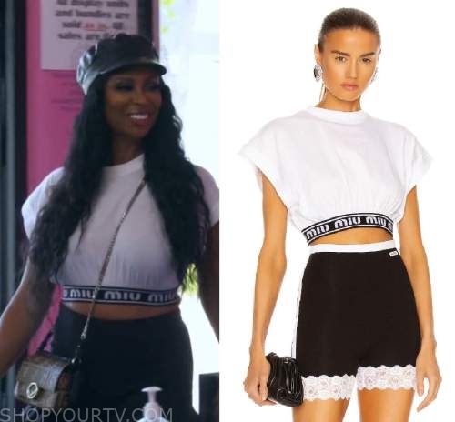 Basketball Wives: Season 10 Episode 5 White & Silver Fendi Logo Trim Sports  Bra