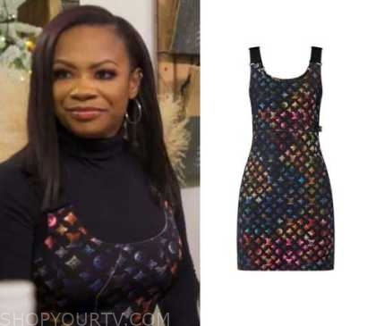 Louis Vuitton Neon Mahina Monogram Fitted Dress worn by Kandi Burruss as  seen in The Real Housewives of Atlanta (S14E08)