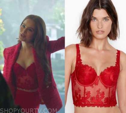 Riverdale: Season 6 Episode 20 Cheryl's Red Lace Longline Bra Top