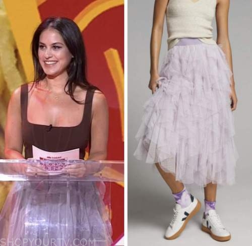 The Today Show: July 2022 Donna Farizan's Purple Tiered Tulle Midi