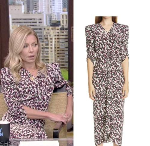 Live with Kelly and Ryan: July 2022 Kelly Ripa's Abstract Print Ruched ...