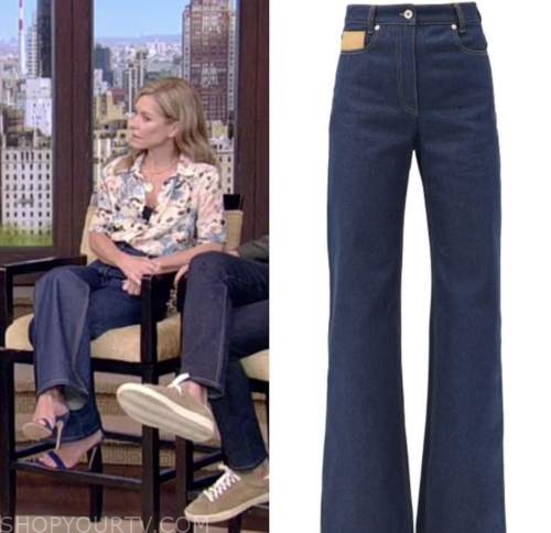 Live with Kelly and Ryan: July 2022 Kelly Ripa's Patchwork Jeans | Shop ...