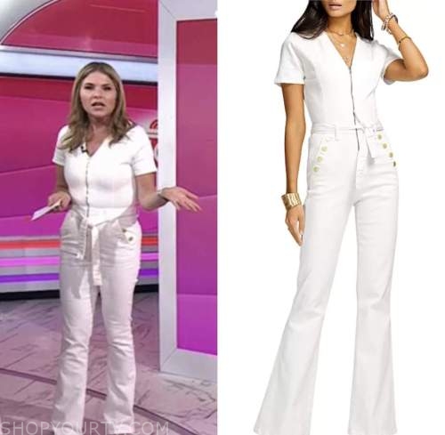 The Today Show: July 2022 Jenna Bush Hager's White Denim Button Zip ...