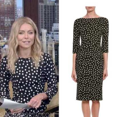 Live with Kelly and Ryan: July 2022 Kelly Ripa's Black and White Polka ...