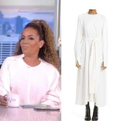 The View: July 2022 Sunny Hostin's White Long Sleeve Midi Dress | Shop ...