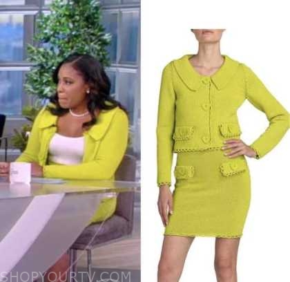 The View: July 2022 Lindsey Granger's Lime Green Tweed Jacket and Skirt ...