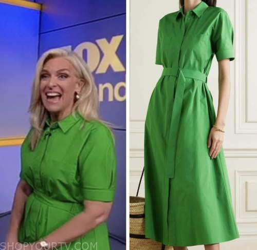 Fox and Friends: July 2022 Janice Dean's Green Shirt Dress | Fashion ...