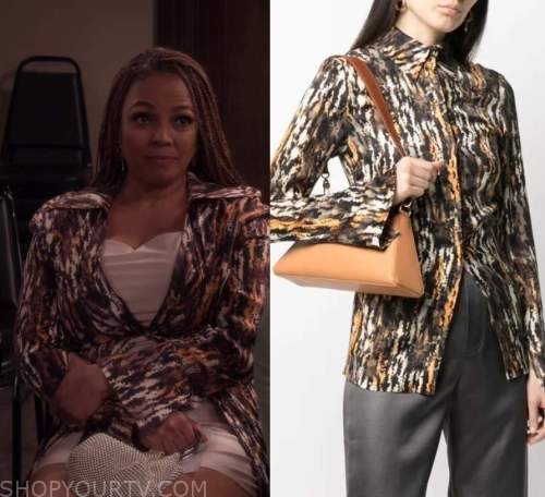 The Upshaws: Season 2 Episode 7 Regina's Animal Printed Shirt | Shop ...