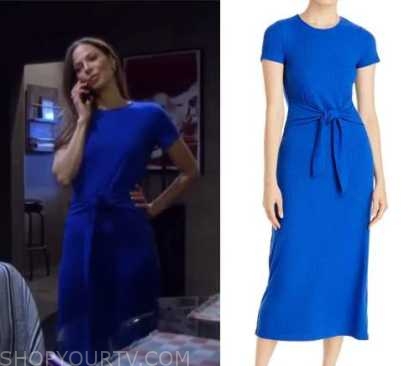 Days Of Our Lives: July 2022 Ava's Blue Tie Waist Dress | Shop Your TV