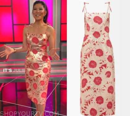 Big Brother: Season 24 Episode 1 Julie Chen's Red & Gold Daisy Print ...