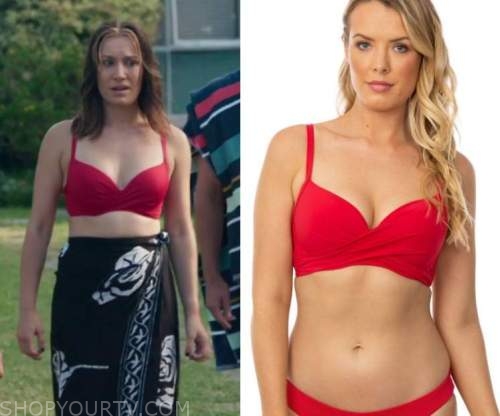 Home and Away: July 2022 Eden's Red Bikini Top