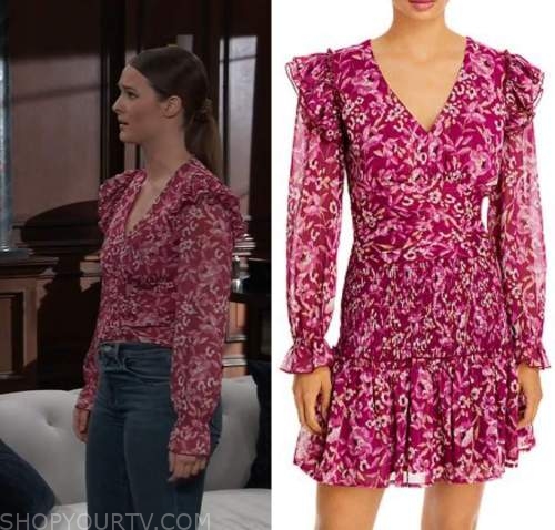 General Hospital: July 2022 Esme's Pink Floral Ruched Top | Shop Your TV