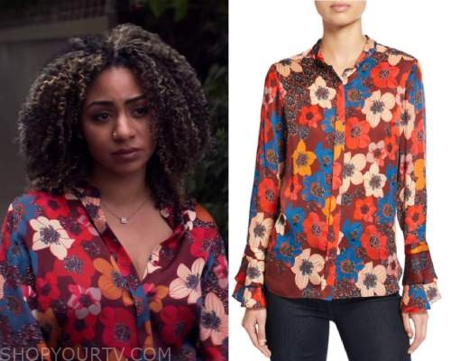 Animal Kingdom: Season 6 Episode 5 Red Floral Blouse | Shop Your TV