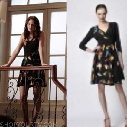 Gossip Girl: Season 3 Episode 21 Blair's Black bird print dress