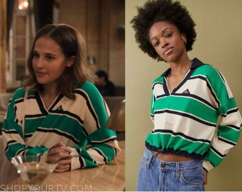 Irma Vep 2022 Alicia Vikander Cropped Sweatshirt