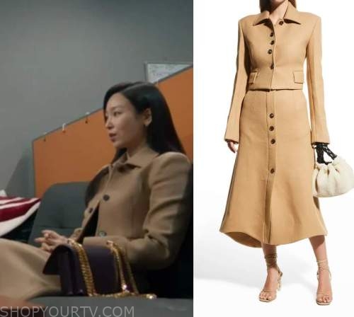 Why Her: Season 1 Oh Soo-Jae's Tan Jacket & Skirt Set | Shop Your TV