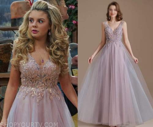 Wpyyi Embellished Gown worn by Destiny Baker (Mallory James Mahoney) as  seen in BUNK'D (S06E08)