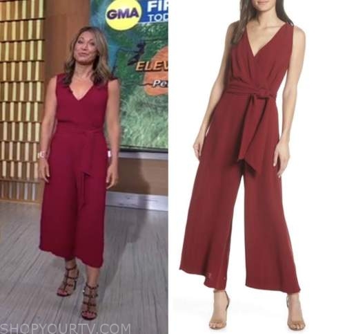 Good Morning America: August 2022 Ginger Zee's Red Jumpsuit | Shop Your TV