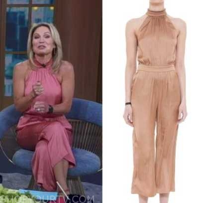 Good Morning America: August 2022 Amy Robach's Pink Satin Halter ...